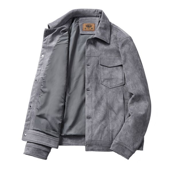 

men bomber jacket spring and autumn jacket mens thin suede jacket mens retro overalls plus size clothes sale, Black;brown