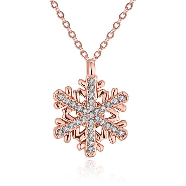 

pendant necklaces vn005 romantic rose gold plated 925 sterling silver pendent necklace female wedding jewelry