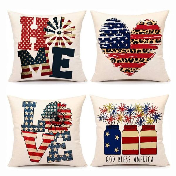 

pillow case 4th of july decorations covers independence day memorial printed pillowcase 18*18inch