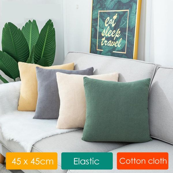 

cushion/decorative pillow cotton cloth case solid color throw cover decorative home office comfortable soft cushion