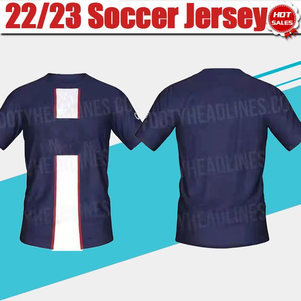 

2022/2023 #30 messi soccer jersey #4 srergio ramos #7 mbappe soccer shirt home blue #9 icardi #6 verratti #11 di maria football uniforms, Black;yellow
