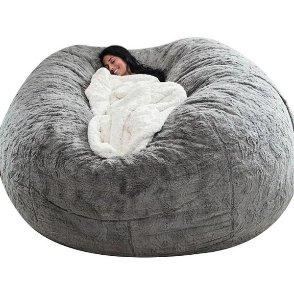 

chair covers 7ft bean bag cover (no filler,cover only) durable comfortable pv fur sofas faux living room sofa bed