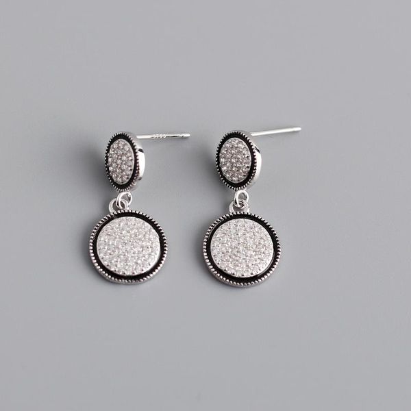 

stud 925 sterling silver earring fashion zircon round eight star temperament trend wild female ear jewelry, Golden;silver