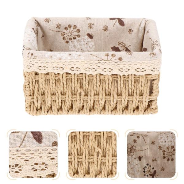 

storage baskets deskholder rattan woven sundries basket household organizer