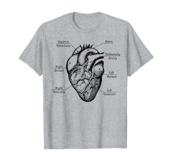 

anatomical heart shirt funny cardiac nurse t-shirt tee gifts, White;black