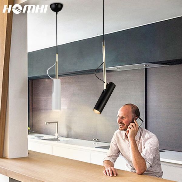 

pendant lamps nordic long tube lights kitchen island fixture hanging led spot lighting direction adjustable white black living room 22