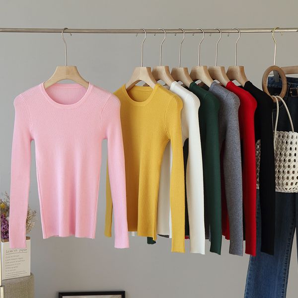 

sweater mozuleva big electric all-game women of good quality solid color at torno from long-sleeved neck slim-fit camisola, White;black