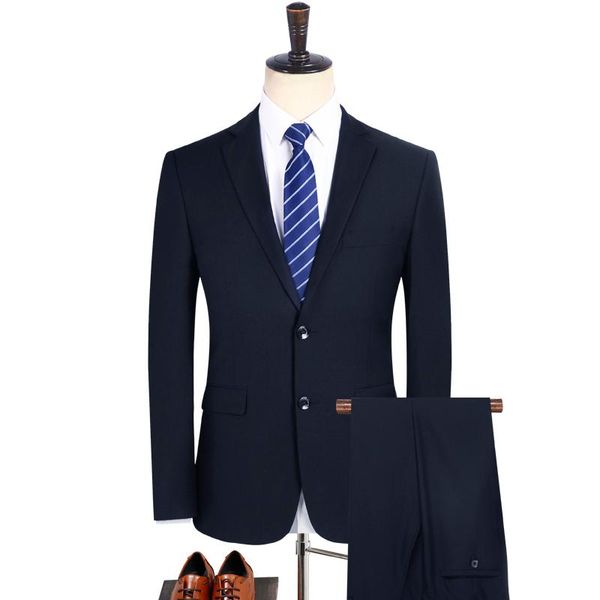 

men's suits & blazers 2021jacket+pants long-term bulk goods boutique work wear clothes two-piece suit navy blue, White;black