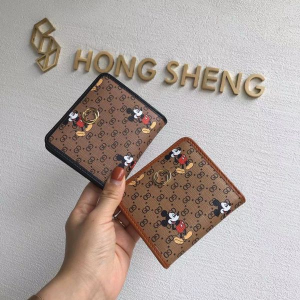 

2021 european and american money wallet the leather small version clip women's short of korean new fresh thin card all-in-one tseva