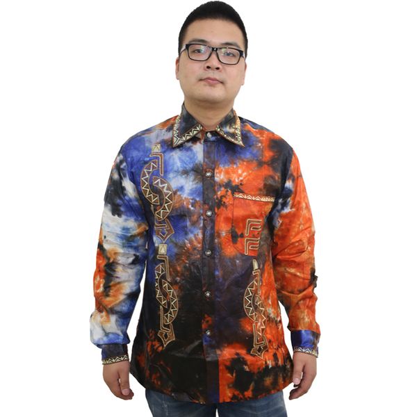 

2021dashiki men african print shirts long sleeves embroidered bazin riche clothes hippie man tenue africaine hommes attire, Red