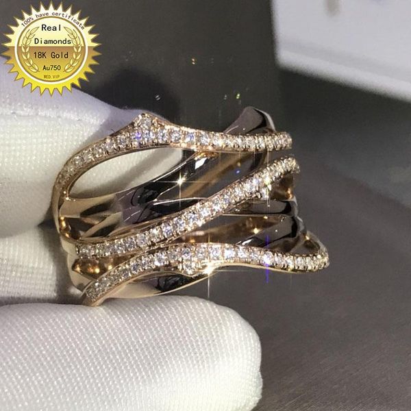

cluster rings 18k gold ring natural real 0.48ct diamond engagement&wedding jewellery have certificate 0030, Golden;silver