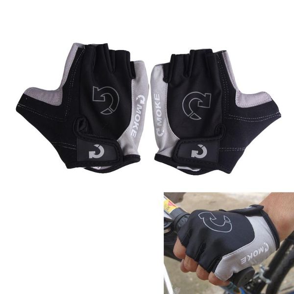 

cycling bicycle motorcycle sport gel half finger gloves gray size l, Black