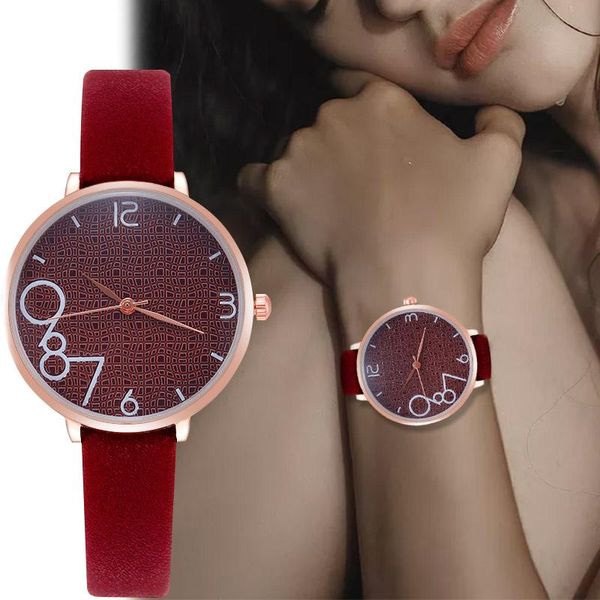 Armbanduhren WJ-8571 Kreative Zifferblatt Große Ziffern Armbanduhr Quarz Lederband Uhr Für Frauen Relogio Feminino Klassische Einfache Uhren