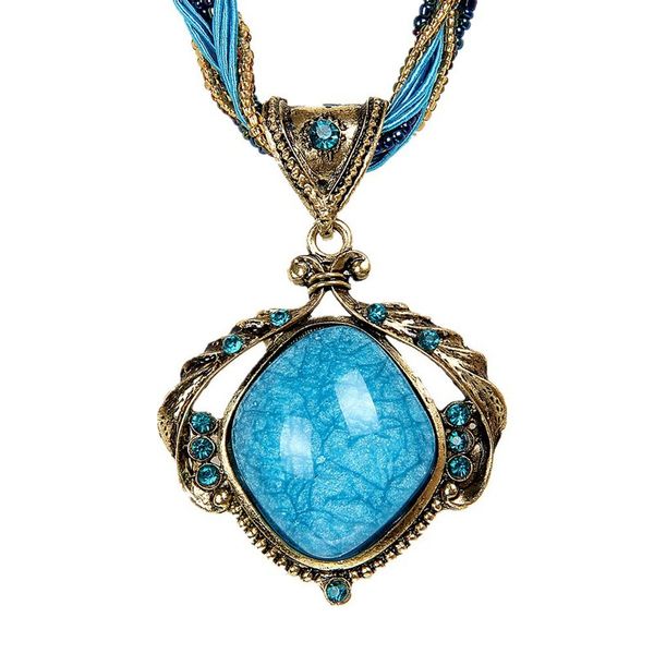 

bohemian wind crystal opal necklace with women's short chain in spring and summer, Silver