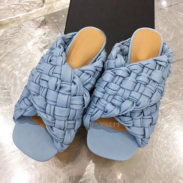 

80% off shoes braided slippers woman flat lazy mullers hand woven casual beach shoes ladies sandals summer outside wear flipflops female, Black