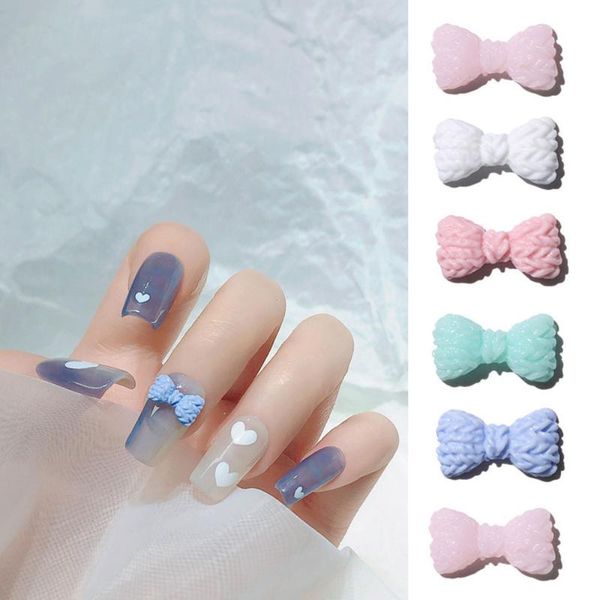 

nail art decorations 10 pcs bow ornaments elegant candy colors 3d relief bowknot decoartion exquisite manicure accessories, Silver;gold