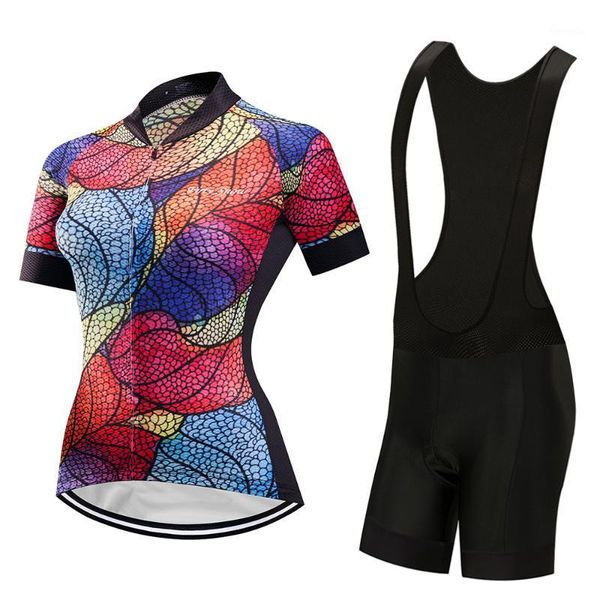 

women cycling jersey set summer breathable mtb bicycle clothing pro triathlon suit bike clothes retro maillot wear uniform kits1, Black;blue