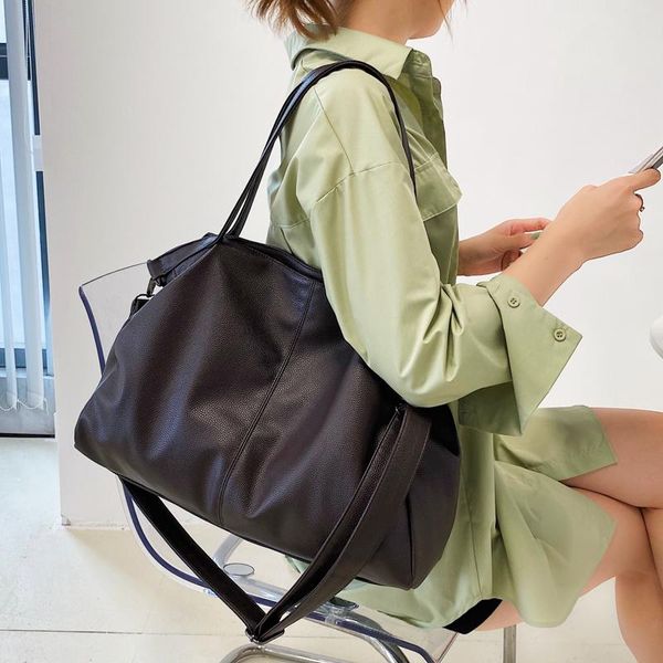 

evening bags soft lychee pattern leather shoulder for women 2021 large ladies hand casual roomy daily use big crossbody bag sac