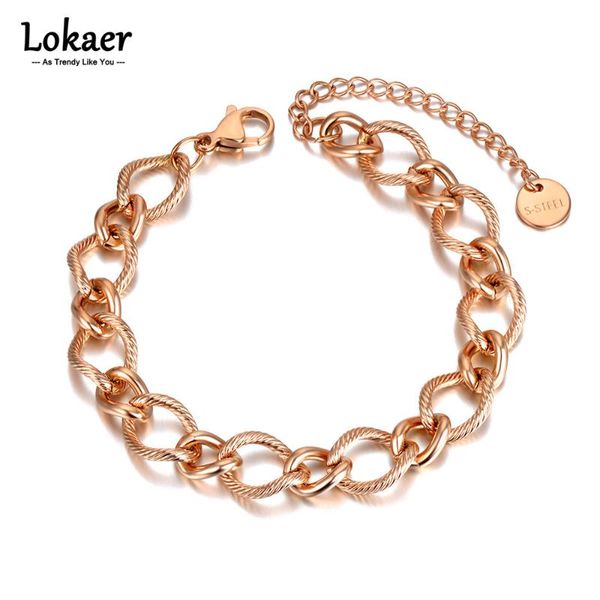 

link, chain lokaer hiphop/rock titanium stainless steel big thick bracelets for women men hyperbole link bracelet jewelry b21108, Black