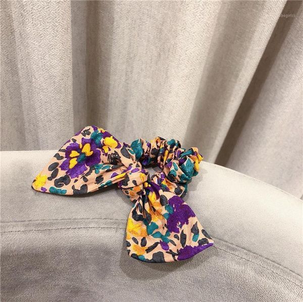 

women korean floral printed hair tie lady fashion headdress girl accessories1