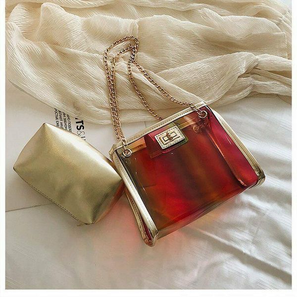 

duffel bags women holographic bag clear transparent mini tote hologram handbag shining fashion comfortable purse charm