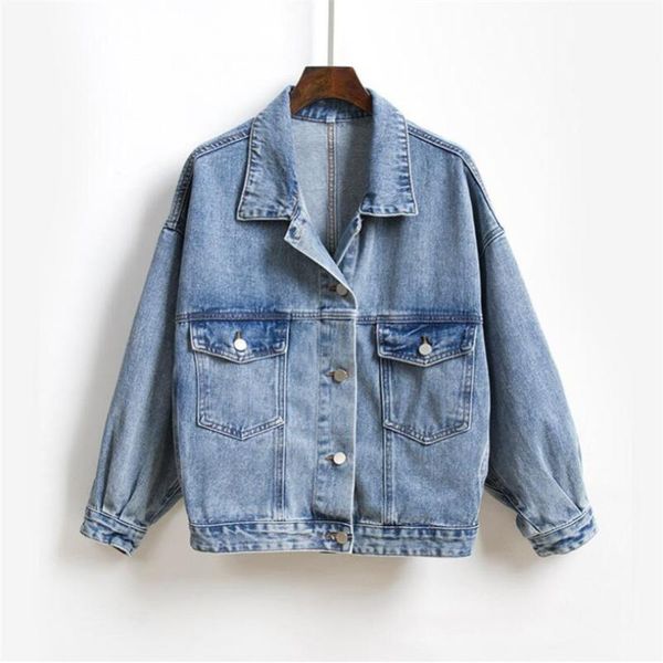 

women's jackets jean jacket coat 2021 spring autumn women street style long sleeve loose denim outerwear female casual jaquetas feminin, Black;brown