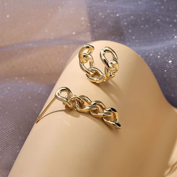 

aaa designer jewelry new chain ear clip fashion popular earrings accessories temperament versatile long earrings for women, Golden;silver