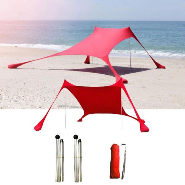 

family beach parasol lightweight sun shade tent with sandbag anchor pegs upf50 + uv large portable canopy drop tents and shelters