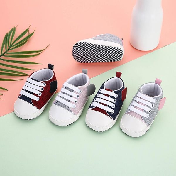 

first walkers born baby girls boys comfortable shoes splicing bandage soft sole casual single fashion kids 2021 30-35