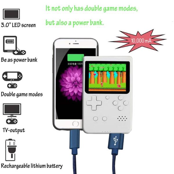 

built-in 400 games 10000mah battery rechargeable mini video handheld game console player retro for kids gift portable players