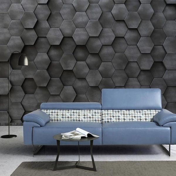 

wallpapers custom any size mural wallpaper modern 3d abstract stereo hexagon geometric wall painting living room tv sofa bedroom home decor