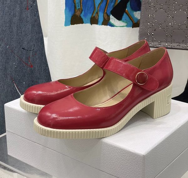 

vintage women shoe mary jane small leather shoes women's belt buckle round toe high heels summer korean style shallow mouth french thic, Black