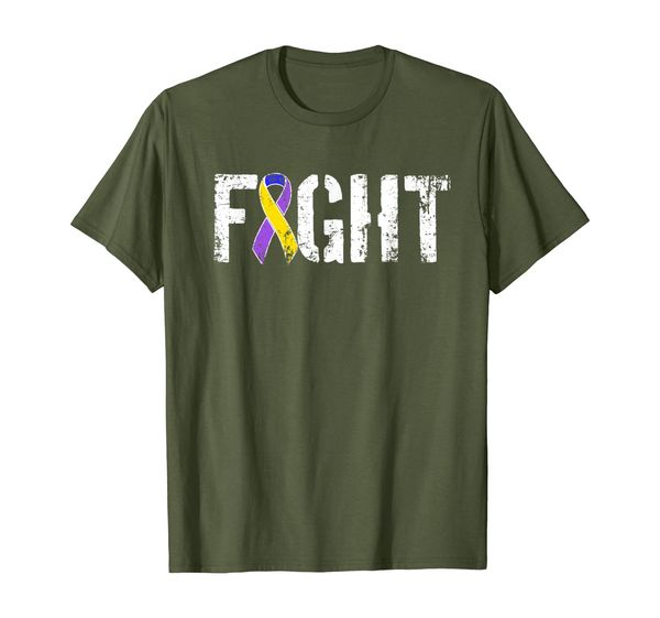 

fight bladder cancer - military style awareness ribbon t-shirt, White;black