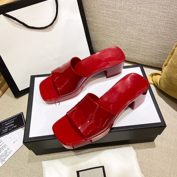 

2021 fashion women's thick soled high heel sandals slippers genuine quality shoes luxurious atmosphere elegant comfortable 35-41, Black