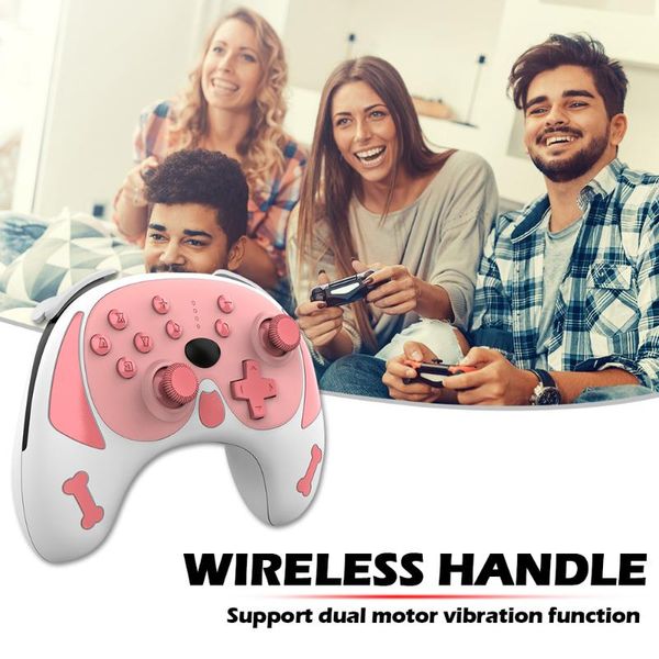 

cute dog shaped wireless game controller support wakeup turbo vibration joystick gamepads for ninendo switch controllers & joysticks