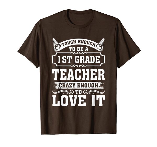 

tough enough to be a 1st grade teacher school team t-shirt, White;black