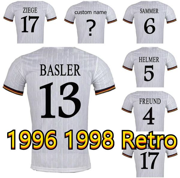 

1996 1998 bobic sammer moller retro soccer jersey 96 97 98 bierhoff klinsmann scholl kuntz vintage classic football shirt, Black;yellow