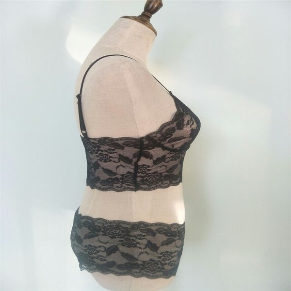 

9FV sexy fun sling transparent suspender three-point breast wrapped suit womens underwear bras sexy fun sling laceunderwear lace transparen, Red;black