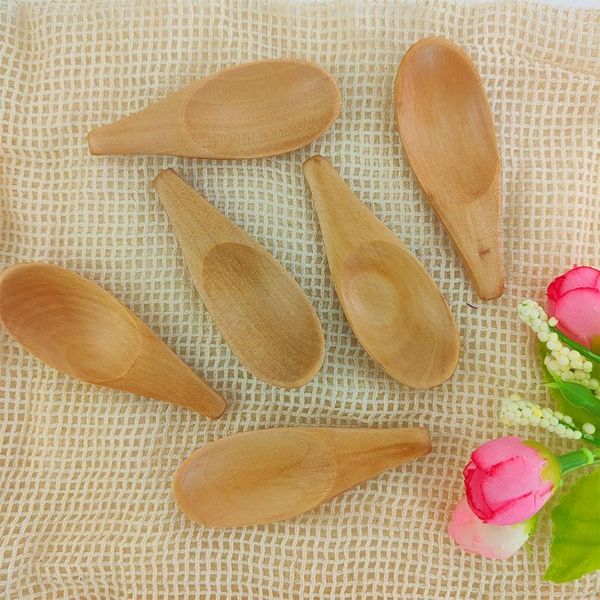 

spoons 5 pcs fancy eco-friendly natural engrave logo mini bamboo tea scoop spoon