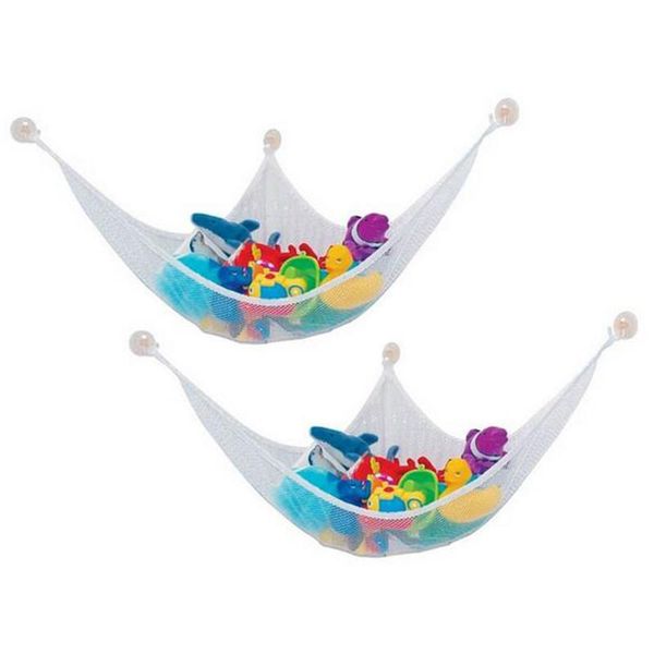 

cute children room toys stotage holder hammock net stuffed animals organizer white mesh storage boxes & bins