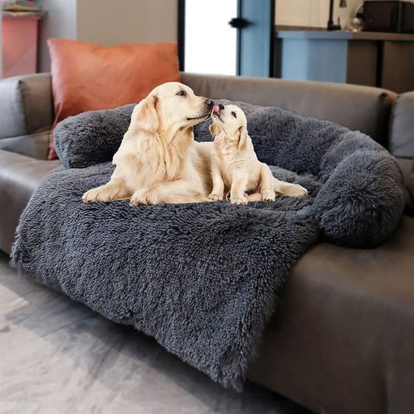 

kennels & pens removable plush pet dog bed sofa for large dogs house mat kennel winter warm cat pad washable cushion blanket cover