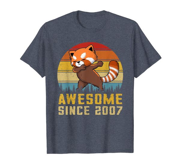 

red panda dabbing awesome since 2007 12th years old shirt, White;black