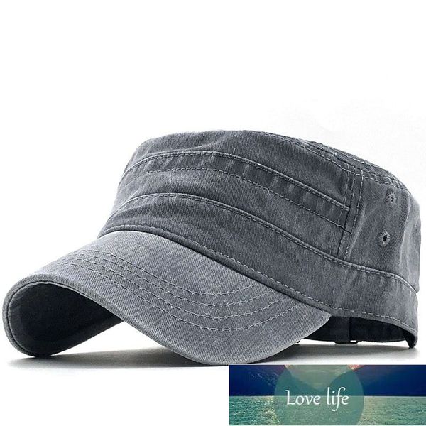 

simple military cap 100% cotton flat hat for men vintage army hat cadet military patrol cap outdoor fishing cap factory price expert design, Blue;gray