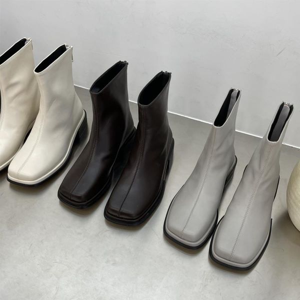 

boots women's leather shoes low rubber pu basic hoof heels fabric rome, Black