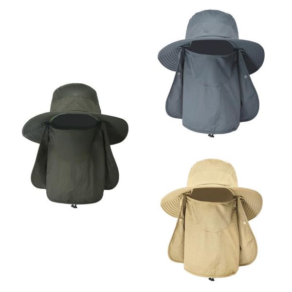 

outdoor hats summer quick dry breathable sun protection foldable fisherman wide brim hat fishing beach cap, Black;white