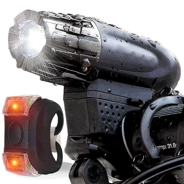 

bike bicycle led usb rechargeable waterproof headlight tail lamp set lights