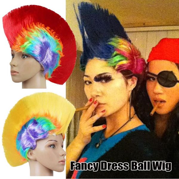 

party hats dress up fluffy hair punk natural wig colorful wigs for costume halloween