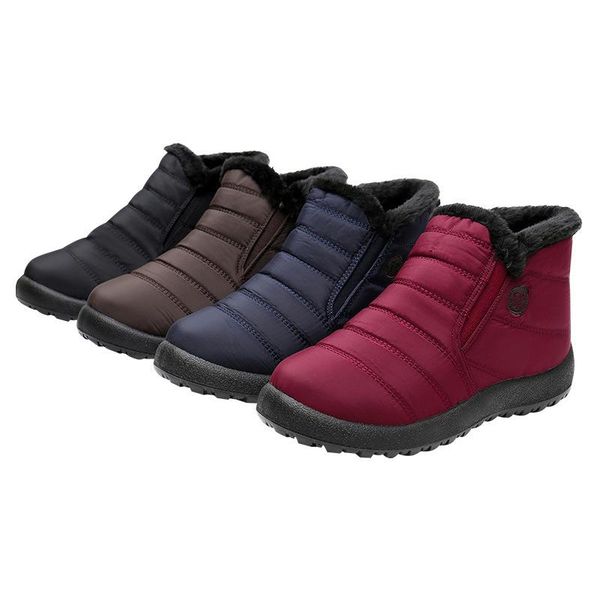 

boots 2021 women's woman female warm fashion winter shoes round toe, Black