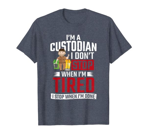 

school custodian t shirts - i don't swhen i'm tired, White;black