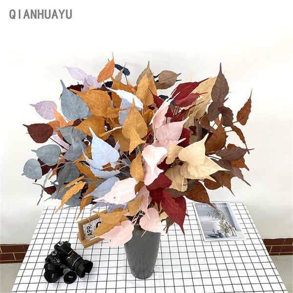 

decorative flowers & wreaths artificial silk eucalyptus poplar leaf bouquet for wedding christams diy home backdrops flower arrangement fake